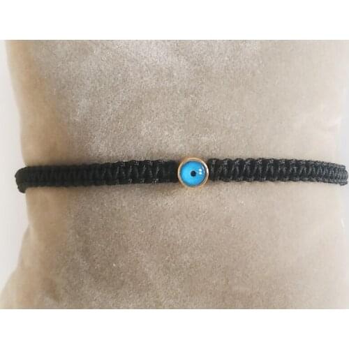 Blue Evil Eye Bead Macrame Hand Knit Rope Bracelet in Different Colors And Adjustable Size