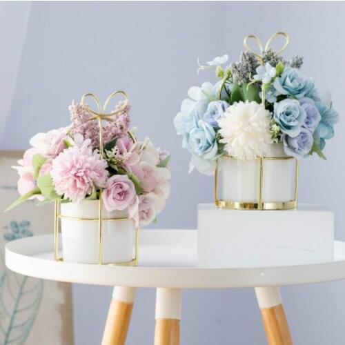 Nordic Decoration Home Simulation Fake Silk Flower Holding Bouquet Wedding Living Room Dining Table Coffee Table Decor Flower