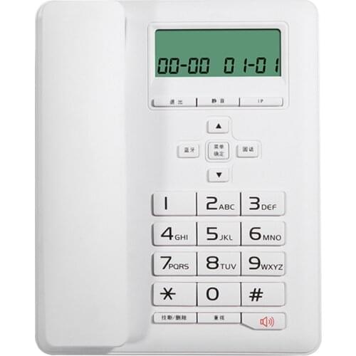 Bluetooth-compatible Corded Phone Desktop Telephone Landline with Voice Caller ID, Auto IP, Alarm Clock, Big Buttons for Home