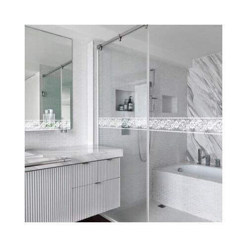 Modern Glass Paste Pape cut Wall Mirror Stickers Lace Store Decoration Wall