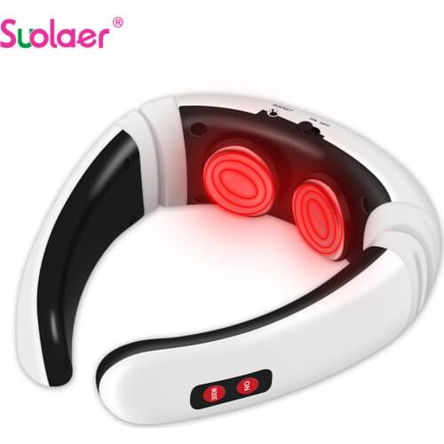 Smart 3D Fit Electric Pulse Neck And Back Massager Far-infrared Heating Analgesic Tool for Health Care And Relaxation Drop Ship