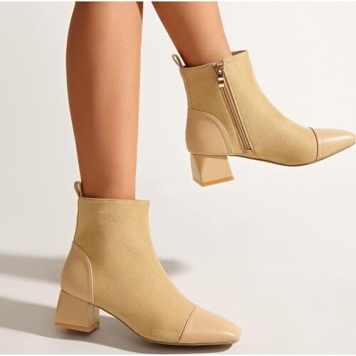 Women Boots Martin Boots Autumn Winter Boots Zipper Snow Ankle Boots Winter Suede Warm Fur Plush Women Shoes Zapatos De Mujer
