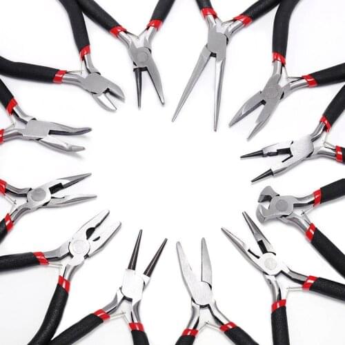 1 Piece Stainless Steel Needle Nose Pliers Jewelry Making Hand Tool Black 12.5cm