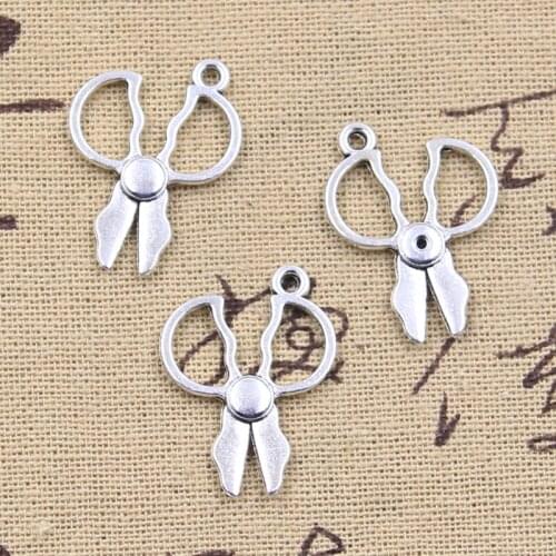 15pcs Charms Sewing Scissors 26x20mm Antique Silver Color Pendants Making DIY Handmade Tibetan Finding Jewelry