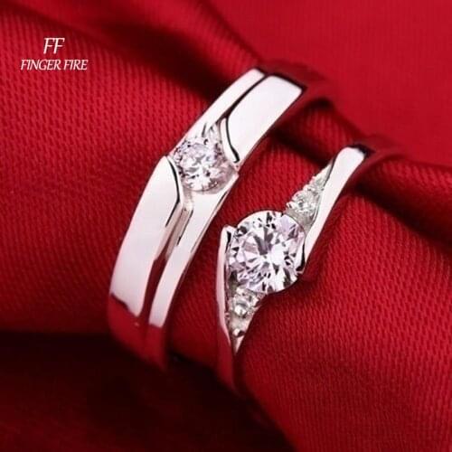 2pcs Delicate Fashion 925 Pure Silver Engagement Wedding Anniversary Set Ring Size 5-11