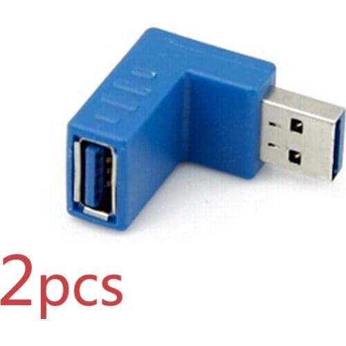 2PCS USB 3.0 A Male to Female Extension Cable 90 Degree Right Angle Adapter Plug Free shipping