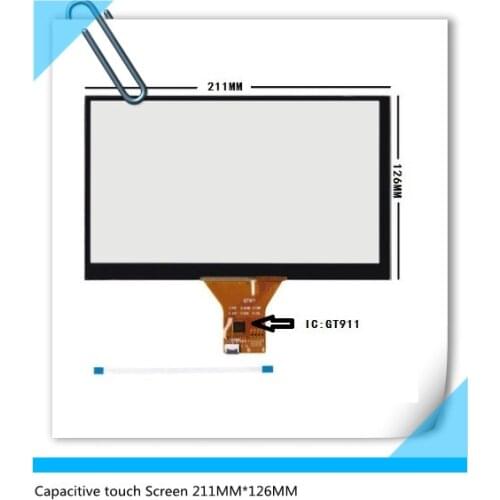 211*126 210*125 New 9 inch 6 wire Capacitive touch Screen Panel For Car navigation DVD tablet PC 6 pin 211MM*126MM Touchscreen