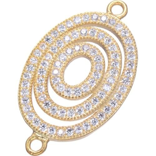 5 pieces Charms For Jewelry Making Shining Zircon Geometric Bracelets Jewelry Diy Micro Pave Craft Connectors Bijoux Berloques