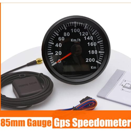 / 85mm GPS Speedometer 200km/h Odometer Waterproof With Red Backlight 12V/24V Speed Gauge For Car Truck Boat Motor Auto