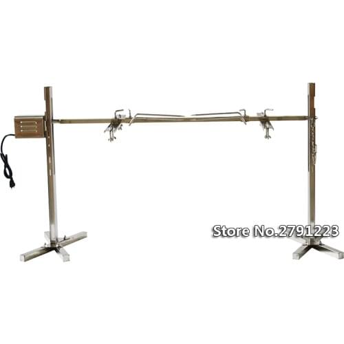90 Lbs BBQ Rotisserie Grill Spit Roaster Tripod 25W Motor Stainless Lamb Skewer 110V/220V