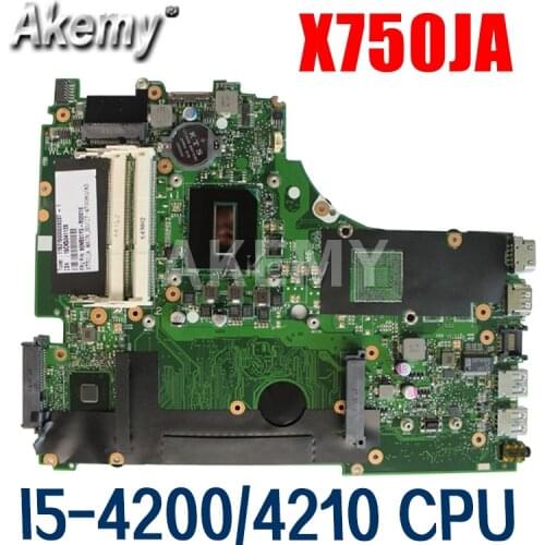 Amazoon X750JA-I5-4200/4210 Motherboard For Asus X750J k750J A750J X750JB laptop Notebook motherboard X750JA mainboard