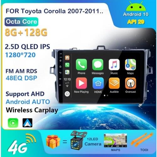 Car Radio Android 10 Multimedia Player For Toyota Corolla E140/150 2006 2007-2009 2010 2011 2012 2013 WIFI GPS Navigation