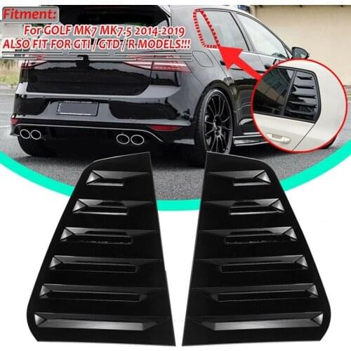 Car Rear Side Window Louvers, for Golf 7 R MK 7 7.5 2013-2020 Racing Style Window Blinds Air Vent Scoop Cover
