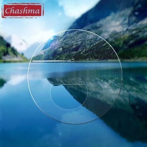 Chashma Brand Aspheric 1.56 Index No Line Bifocal Lenses Clear Color Round Flat Shape Bifocal Lenses for Eye See Close Distance