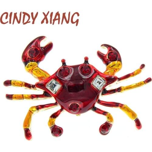 CINDY XIANG Enamel Crab Brooch Kids Animal Pin Women And Men Unisex Brooches Fashion Jewelry