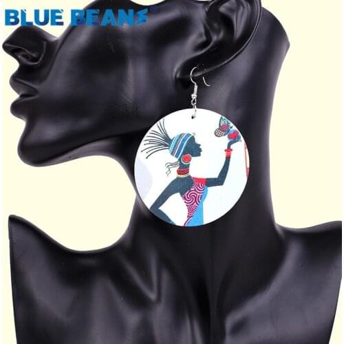 Wooden Earrings Luxury Women Geometric Dangle Boho Big Jewelry Accessories Drop Boho ethnic Fashion Statement Tribal Hanging CC