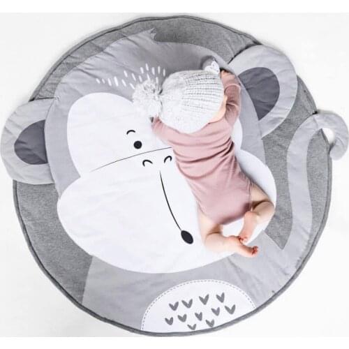 Child Round safety protective carpet Baby climbing mat kid animal pattern cushion Baby play mat Foldable Living room carpet