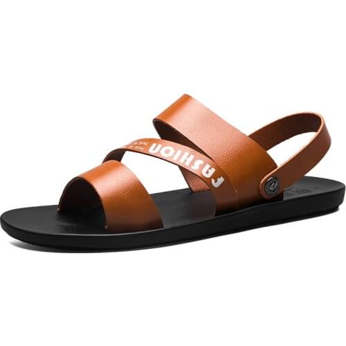 Erkek slide verano summer da transpirables para heren beach roman homme cuero rasteira de men couro sandale masculina herren