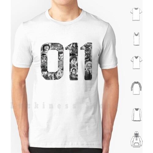 Eleven T Shirt DIY Cotton Big Size 6xl Tv Show Serie 80 S Ochentera Down Side Andriu Andresmvalle Winona Mike Eleven Dustin Luca