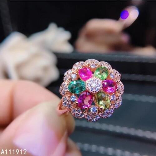 KJJEAXCMY fine jewelry natural Tourmaline 925 sterling silver new women ring support test beautiful