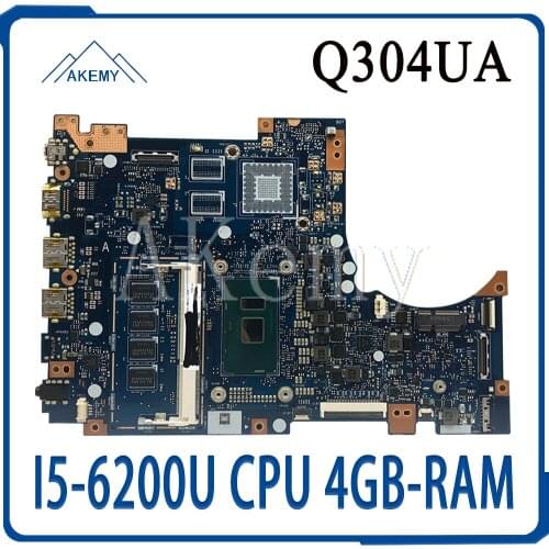 Akemy Q304UA mainboard For Asus Q304U Q304UA Q304 laptop motherboard mainboard Tested Ok I5-6200U CPU 4GB-RAM