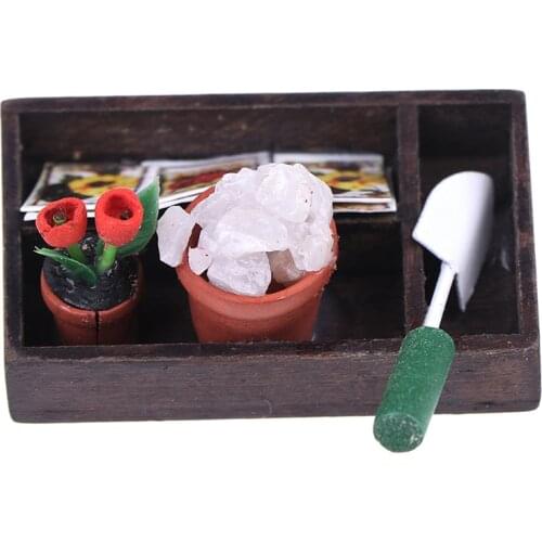DIY Miniatura Metal Watering Can Pulling Cart Spade Rake Garden Tools For Children Dolls House Miniatures Accessories