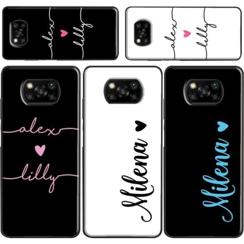 PERSONALISED HANDWRITTEN NAMES CUSTOM Case For POCO X3 Pro M3 F1 F2 F3 Coque For Xiaomi Mi 11 Ultra Note 10 Lite Mi 9T 10T Pro