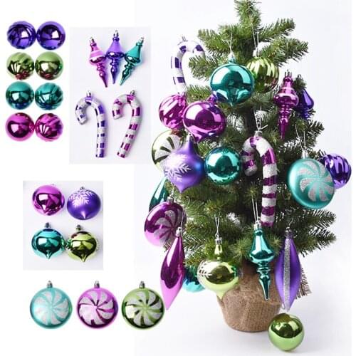 Christmas tree pendant Christmas day hanging ornaments 24 boxed color plastic ball ornaments boxed Christmas ball package