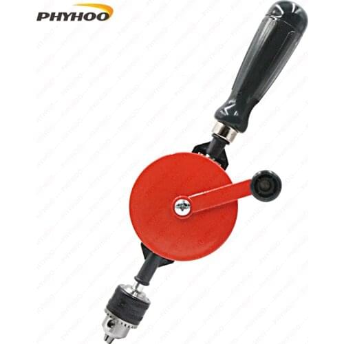 Hand Drill 1/4-Inch Mini Hand Drill with Finely Cast Steel Double Pinions Design, 3 Jaw Chucks and Grip Handle