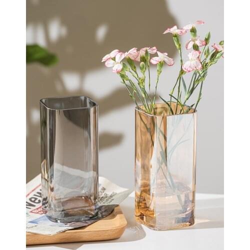 Light luxury Simple Aurora Glass Vase Transparent Hydroponic Flower Arrangement Fresh Creative Decoration Home decoration