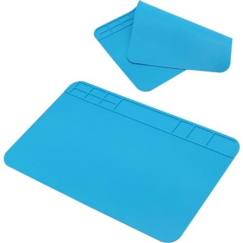 Heat Insulation Working Mat Silicone Repair Mat Electric Soldering with Screw Positioning and Accessory Slots Efficient