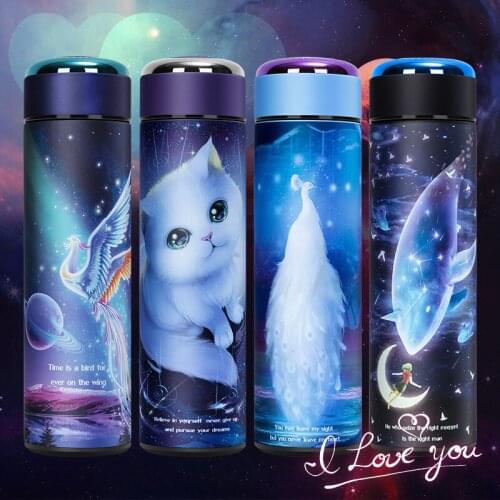 Starry Sky Animal Thermos Bottle Stainless Steel Vaccum Insulated Thermo Mug Water Bottle Matte Hydro Flask Tumbler Coffee Mug