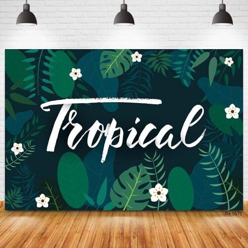Tropical Jungle Rain Forest Palms Tree Green Leaves Photocall Backdrops Photography Backgrounds For Baby Birthday Photo Studio