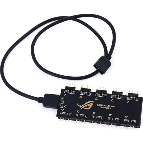 10 RGB Synchronization HUB Splitter Extension Cable 12V 4IN Interface