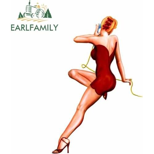 EARLFAMILY 13cm x 8.9cm for Pin Up Memphis Belle Cartoon Vinyl Car Sticker Motorcycle DIY Decal Waterproof Sunscreen Car Styling