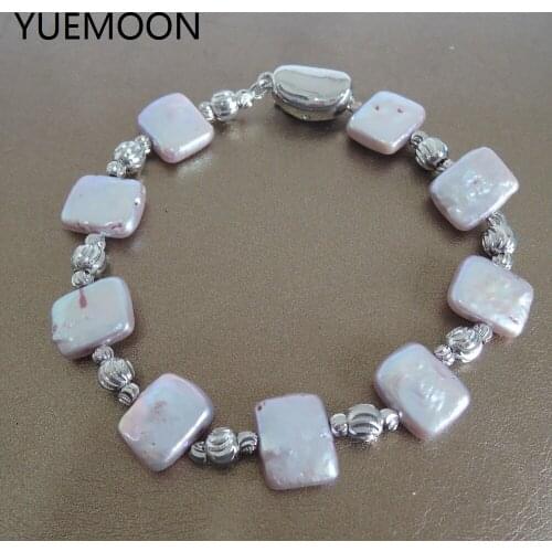 High quality BRACELET made of 100% NATURE FRESHWATER PEARL BRACELET-AAA BAROQUE PEARL-SQUARE SHAPE PEARL
