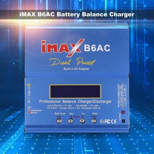 IMAX B6AC 80W 6A Lipo NiMh Li-ion Ni-Cd AC/DC RC Balance Charger 10W Discharger for RC Car Helicopter Drone Airplane Battery
