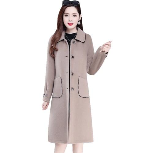 Women Mink Down Woolen Coat 2020 Female Winter Lamb Wool Jacket Femme One Piece Of Fur Woolen Overcoat Fashionable Jackets A590