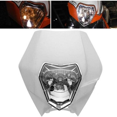 1set White Motorcycle Dirt Bike Motocross Supermoto Universal Headlight Fairing for KTM EXC Suzuki RM RMZ Honda XR