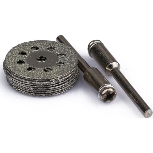 10Pcs Dremel Accessories 22mm Diamond Cutting DiscCut Off Wheel Disc Circular Saw Blade for Dremel Rotary Tools +2PC 3mm Mandrel