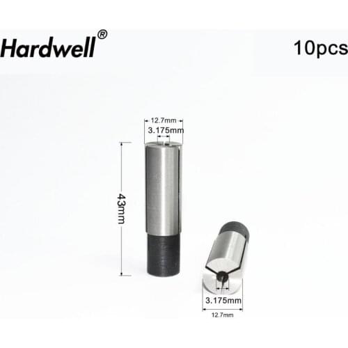 12.7mm-3.175mm,10pcs,Freeshipping CNC Milling Cutter Adaptor,Solid carbide End Mill,woodworking Router Bit conversion sleeve