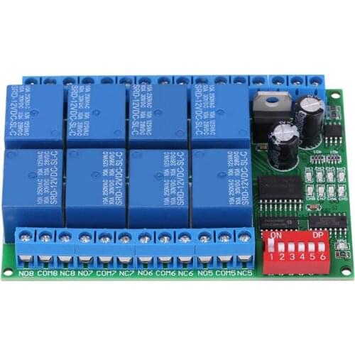 DC 12V 8 Channel RS485 Relay Command Programmable Control Module Board Assortment