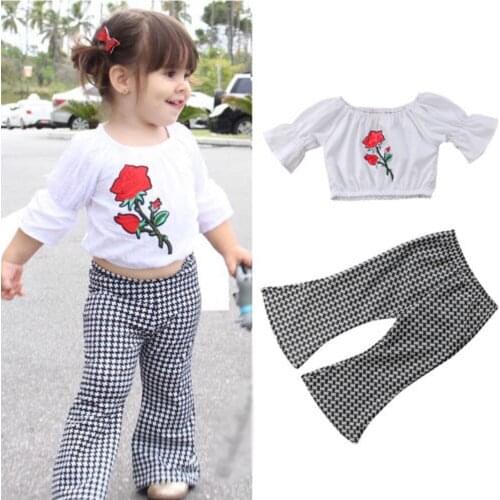 Baby Girl Clothes Newborn Baby Girls Floral Flying Sleeve Romper Shorts Long Pants 2Pcs Outfits Clothes Cotton 1-5Year