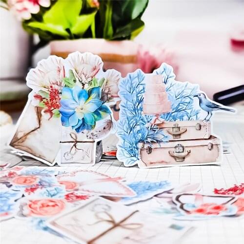 21pcs Refreshing Pink watercolor rose flower wedding cake Sticker Decoration Diary Scrapbooking Label Sticker Stationery