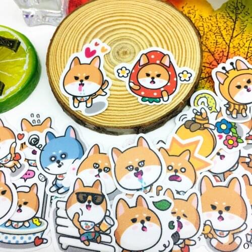 40 Pcs Anime round dog Cartoon Sticker Waterproof For book Laptop Moto Skateboard Luggage Guitar Furnitur Decal Toy Stickers