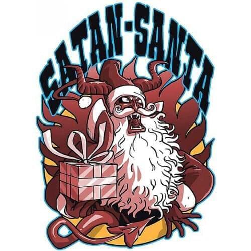 13cm x 13cm Car Sticker Satan Santa Cartoon Decal Vinyl Rear Windshield Trunk 3D Stickers Funny Car Styling Graphics