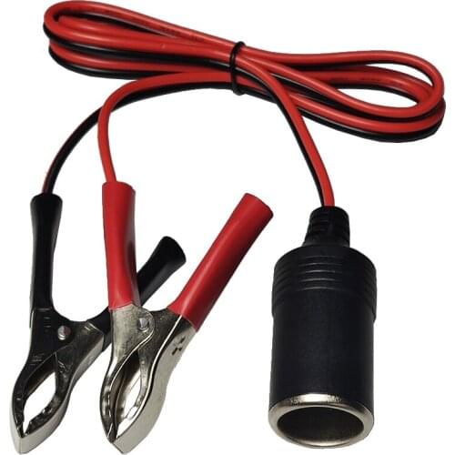 JKM 12-24V car cigarette lighter female battery clip alligator clip is used to charge the battery pump power supply