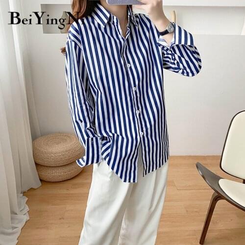 BEIYINGNI Women's Striped Shirts