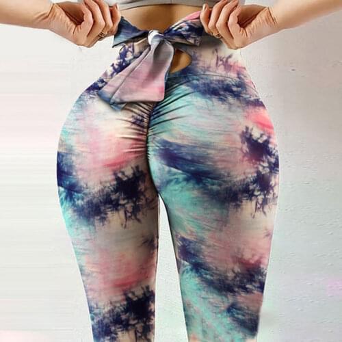 Printed Seamless Leggings Bow Fitness High Waist Leggings Women Gym Push Up Pants Camouflage Butterfly Plus Size