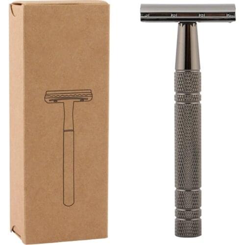Double Edge Safety Razor Vintage Metal Single Blade Razor Classic Wet Shaving Manual Shavers Fits Standard Razor Blades